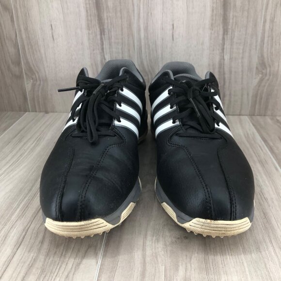 Adidas Golf Shoes Mens 8 Traxion Black Leather Lace Up Soft Spike Cleats main image 4